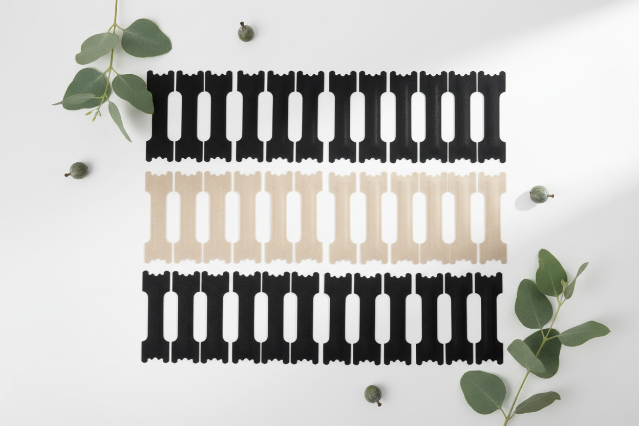 Composition flat lay des patchs