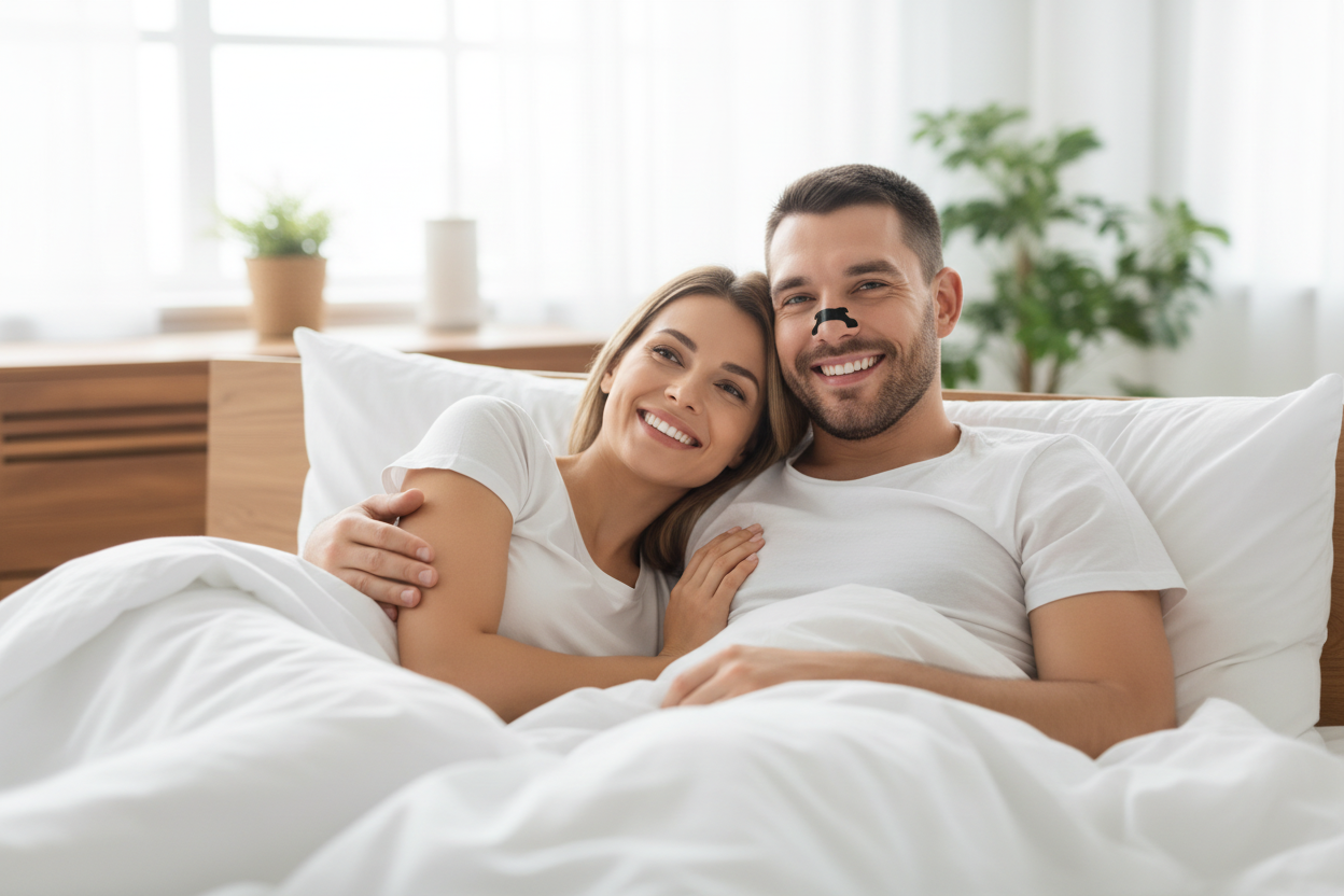 Couple avec patch nasal