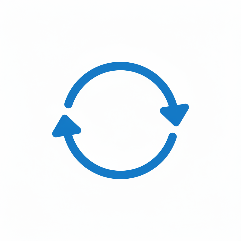 Flèches circulaires bleues avec traits épais